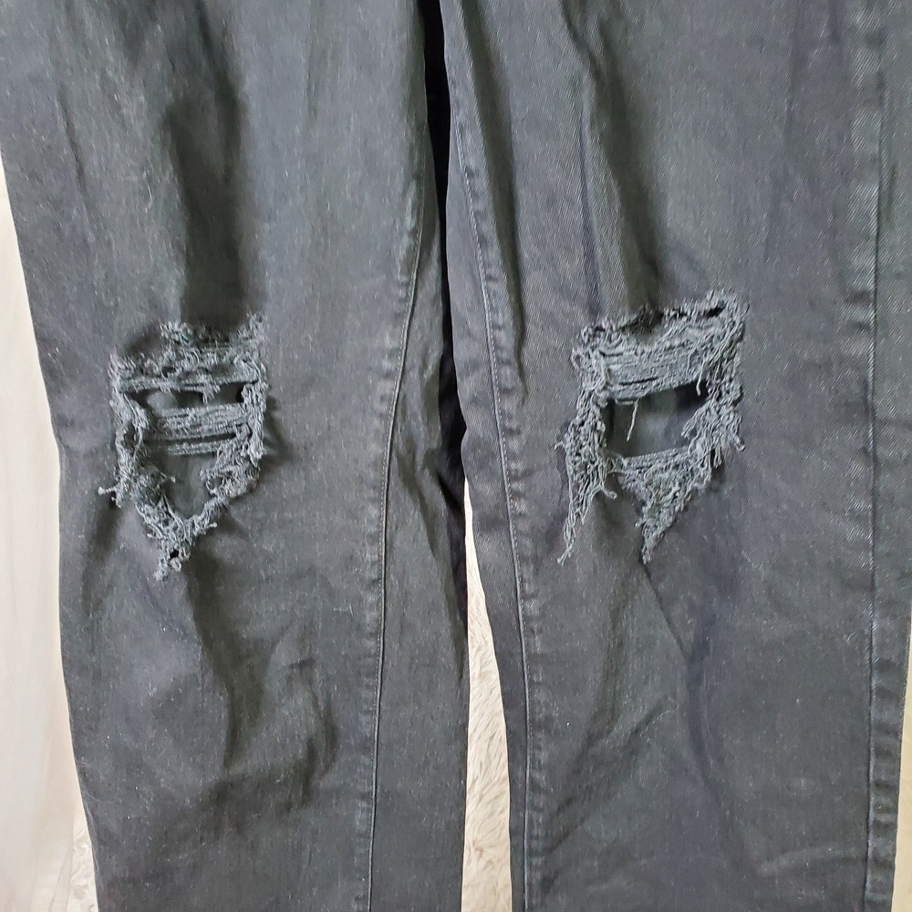 Y2K Grunge Baggy Lantern Distressed Jeans Alt Girl Size 4 30x30 Retro High Rise - Picture 3 of 7